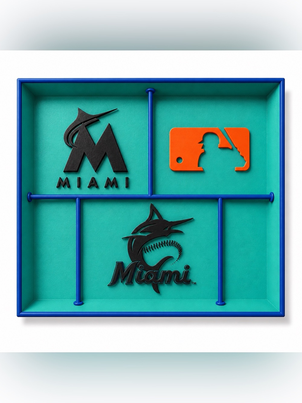 Miami Marlins MLB Pocket Dump Tray - For Keys, Wallet, Money, Etc